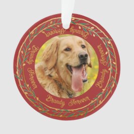 Mijn foto Gold Berry Wreath Crimson Kerstmis Ornament