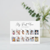 Mijn fotocollage van het eerste jaar briefkaart (Staand voorkant)