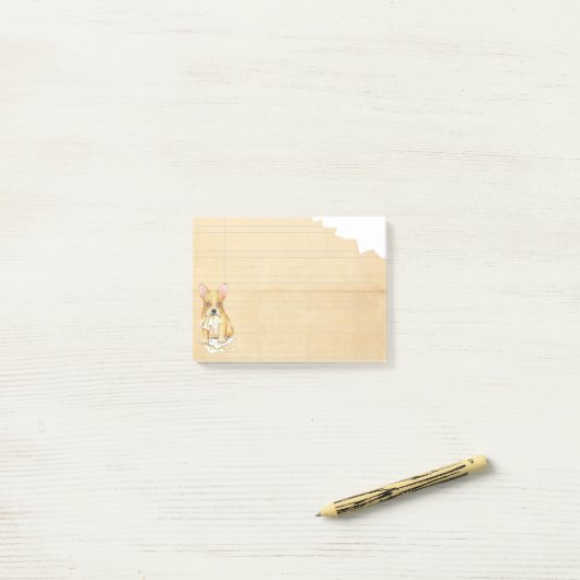 Mijn Franse Bulldog Ate my Homework Post-it® Notes (Op bureau)