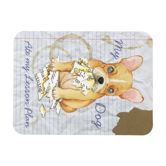 Mijn Franse Bulldog Ate My Lesson Plan Magneet (Horizontaal)