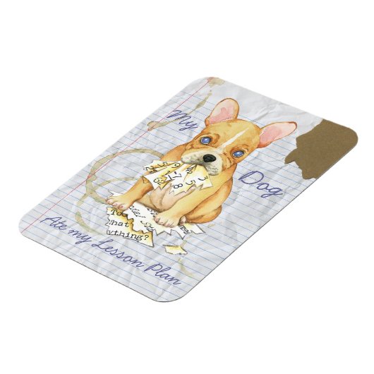 Mijn Franse Bulldog Ate My Lesson Plan Magneet (Linkerzijde)