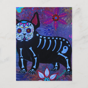 Mijn Franse Bulldog Dia de los Muertos Briefkaart