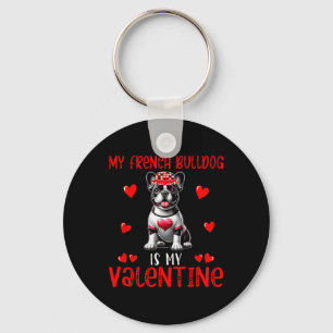 Mijn Franse Bulldog is mijn Valentijn Hearts kostu Sleutelhanger