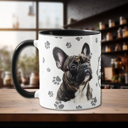 Mijn Franse Bulldog-pootafdrukpatroon leuk vinden Mok