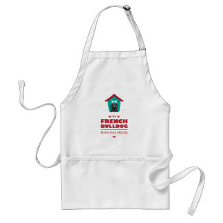 Mijn Franse Bulldog runt dit Huis Apron - Black Standaard Schort