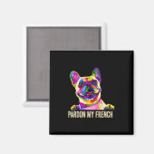 Mijn Franse - Pop Art Leuke Franse Bulldog Magneet (Voorkant / Achterkant)
