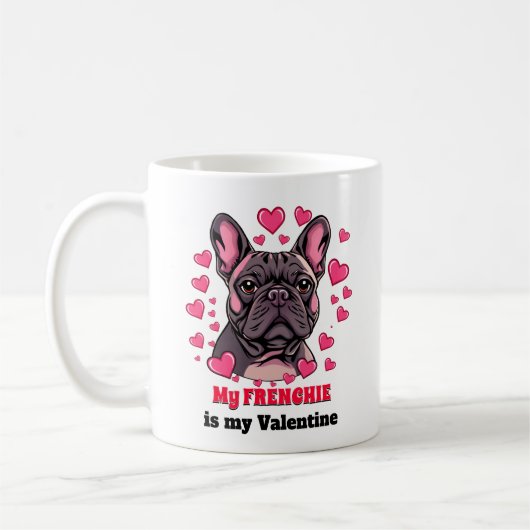 Mijn Frenchie is Mijn Valentijn Schattige Grappig Koffiemok (Links)