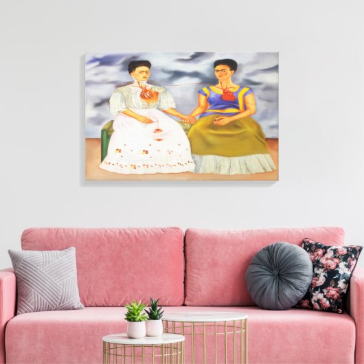 Mijn Frida-serie : Twee Fridas Canvas Afdruk (Insitu (Woonkamer))