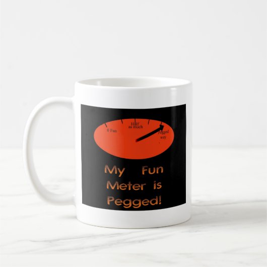 Mijn Fun Meter is Pegged. Koffiemok (Links)