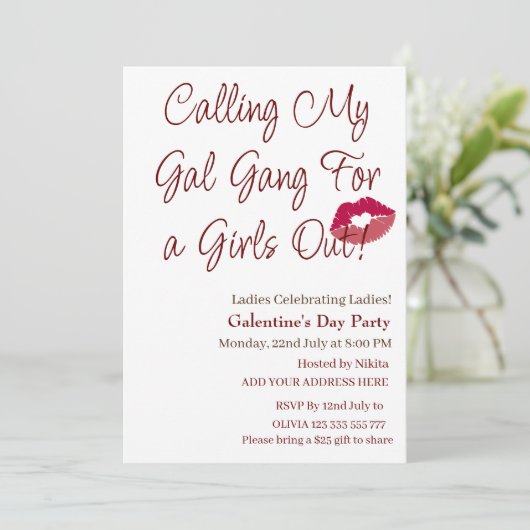 Mijn Gal Gang voor meisjes roepen Galentine's Day Kaart (Staand voorkant)