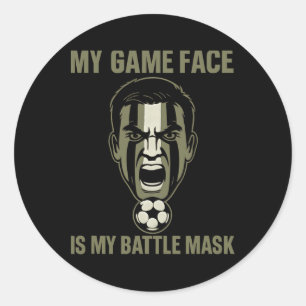 Mijn Game Face Is Mijn Ttle Masker Voetbalfan Camo Ronde Sticker