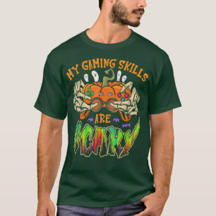 Mijn gamevaardigheden zijn skelet H van de enge ga T-shirt