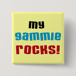 Mijn Gammie Rocks T shirten en geschenken Vierkante Button 5,1 Cm