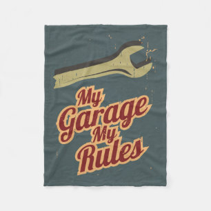 Mijn Garage Mijn Regels Fleece Deken