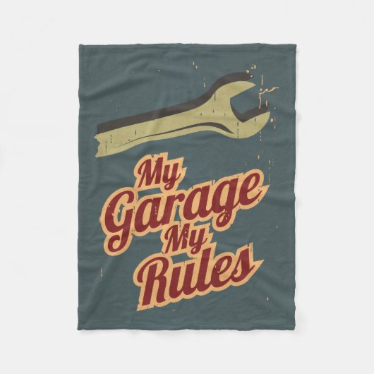 Mijn Garage Mijn Regels Fleece Deken (Voorkant)