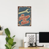 Mijn Garage Mijn Regels Grunge Style Poster (Thuiskantoor)