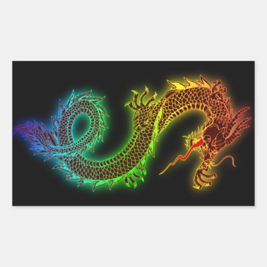 Mijn Garde Dog is een draak Rechthoekige Sticker (Voorkant)