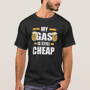 Mijn gas is nog steeds een gasbenzinestation op de t-shirt