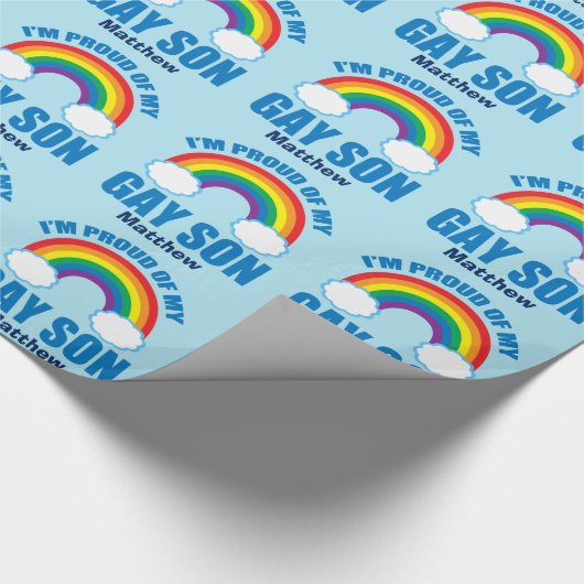 Mijn Gay Son Custom Rainbow Cadeaupapier (Hoek)