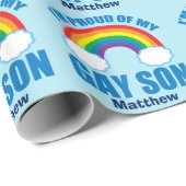 Mijn Gay Son Custom Rainbow Cadeaupapier (Rol Hoek)