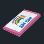 Mijn Gay Son Drievoud Portemonnee<br><div class="desc">Ik ben trots op mijn homoseksuele zoon. Een prachtig regenbooggeschenk voor een trotse LGBT-moeder of vader die hun homoseksuele kind steunt. Cute PFLAG cadeau.</div>