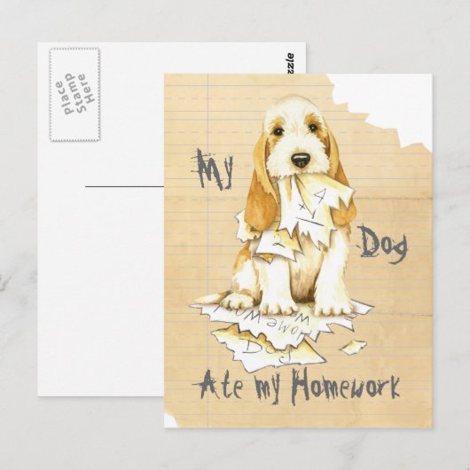 Mijn GBGV Ate mijn thuiswerk Briefkaart (Voorkant / Achterkant)