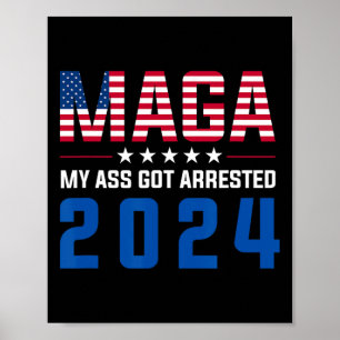 Mijn gearresteerd 2024 Grappige anti-Trump Democra Poster