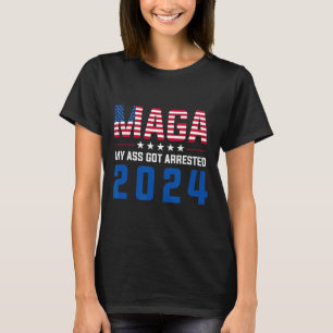 Mijn gearresteerd 2024 Grappige anti-Trump Democra T-shirt