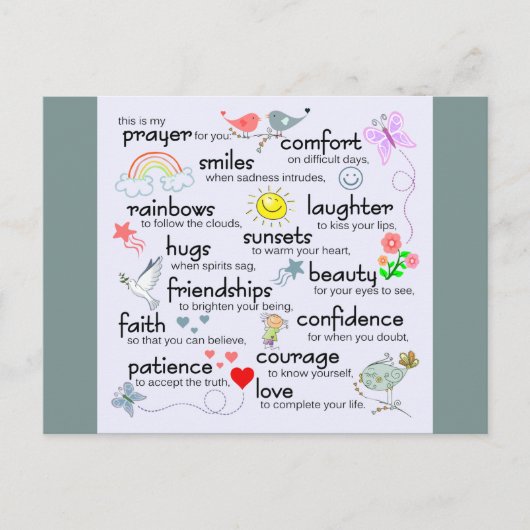 Mijn gebed voor jou | Blauw Briefkaart (Voorkant)