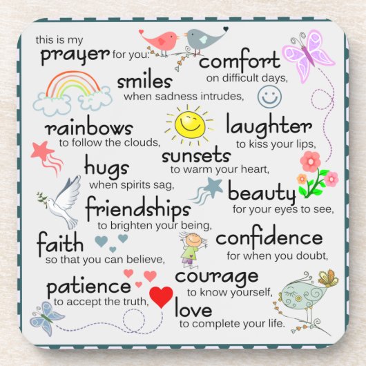 Mijn gebed voor jou drankjes onderzetter (Voorkant)