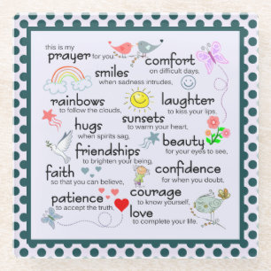 Mijn gebed voor jou glazen onderzetter