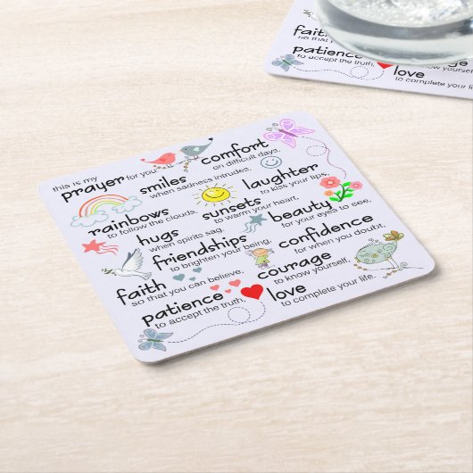 Mijn gebed voor jou kartonnen onderzetters (Schuin)