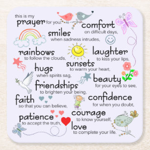 Mijn gebed voor jou kartonnen onderzetters