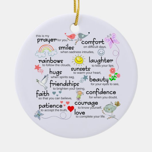 Mijn gebed voor jou keramisch ornament (Voorkant)