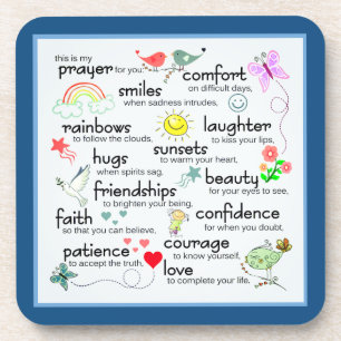 Mijn gebed voor jou   Klassiek blauw Bier Onderzetter