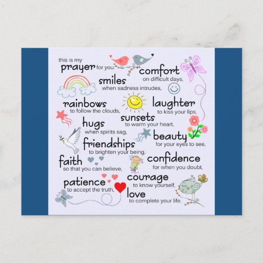 Mijn gebed voor jou | Klassiek blauw Briefkaart (Voorkant)