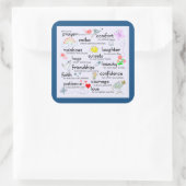 Mijn gebed voor jou | Klassiek blauw Vierkante Sticker (Tas)