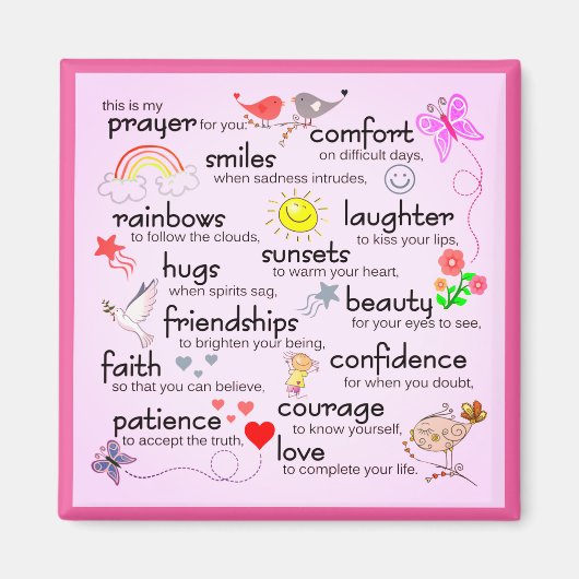 Mijn gebed voor jou | Roze Magneet (Voorkant)