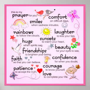 Mijn gebed voor jou   Roze Poster