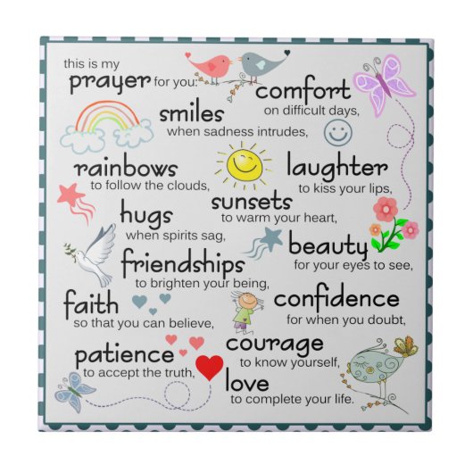 Mijn gebed voor jou tegeltje (Voorkant)