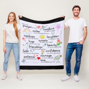 Mijn gebed voor jou Zwart Fleece Deken