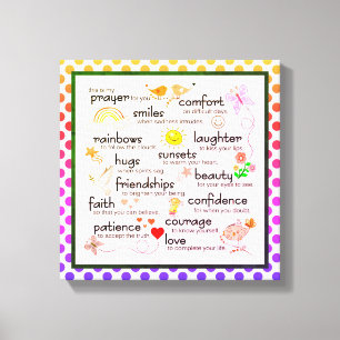 Mijn gebed voor jullie gedicht canvas afdruk