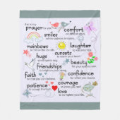 Mijn gebed voor jullie zegeningen | Blauw Fleece Deken (Voorkant)