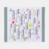 Mijn gebed voor jullie zegeningen | Blauw Fleece Deken (Voorkant (Horizontaal))