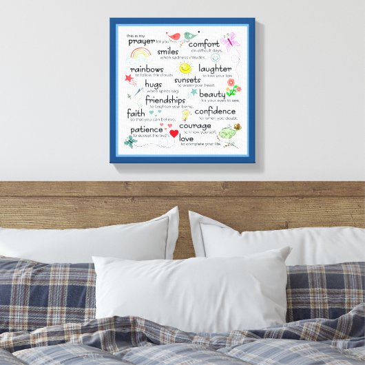 Mijn gebed voor jullie zegeningen canvas afdruk (Insitu (Slaapkamer))