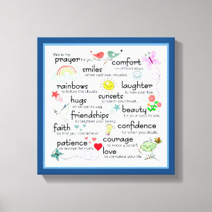 Mijn gebed voor jullie zegeningen canvas afdruk