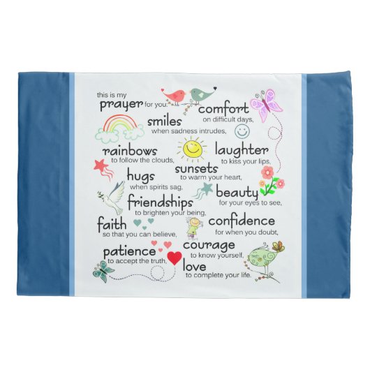 Mijn gebed voor jullie zegeningen kussensloop (Achterkant)