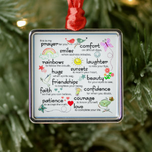 Mijn gebed voor jullie zegeningen metalen ornament