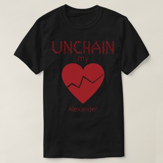 Mijn gebroken hartenliefde Rood met persoonlijke n T-shirt (Design voorkant)
