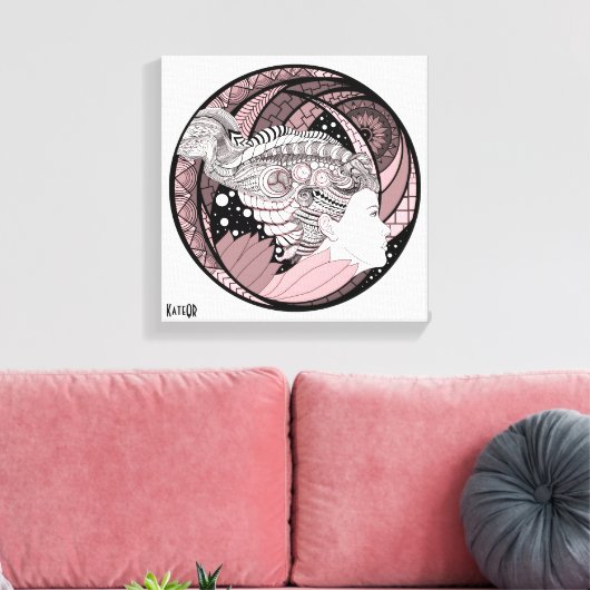 Mijn gedachten. Abstracte kunst. Graphics Canvas Afdruk (Insitu (Woonkamer))